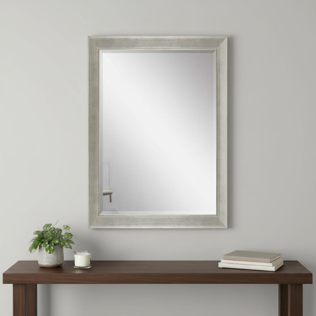 632813 41 in. Silver Solid Wood Framed Accent Mirror