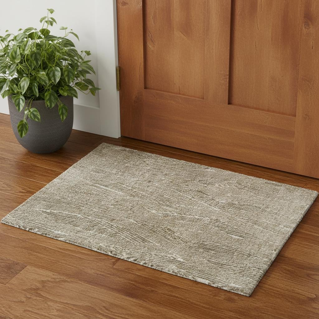 722075 3 x 5 ft. Green & Tan Abstract Rectangle Area Rug
