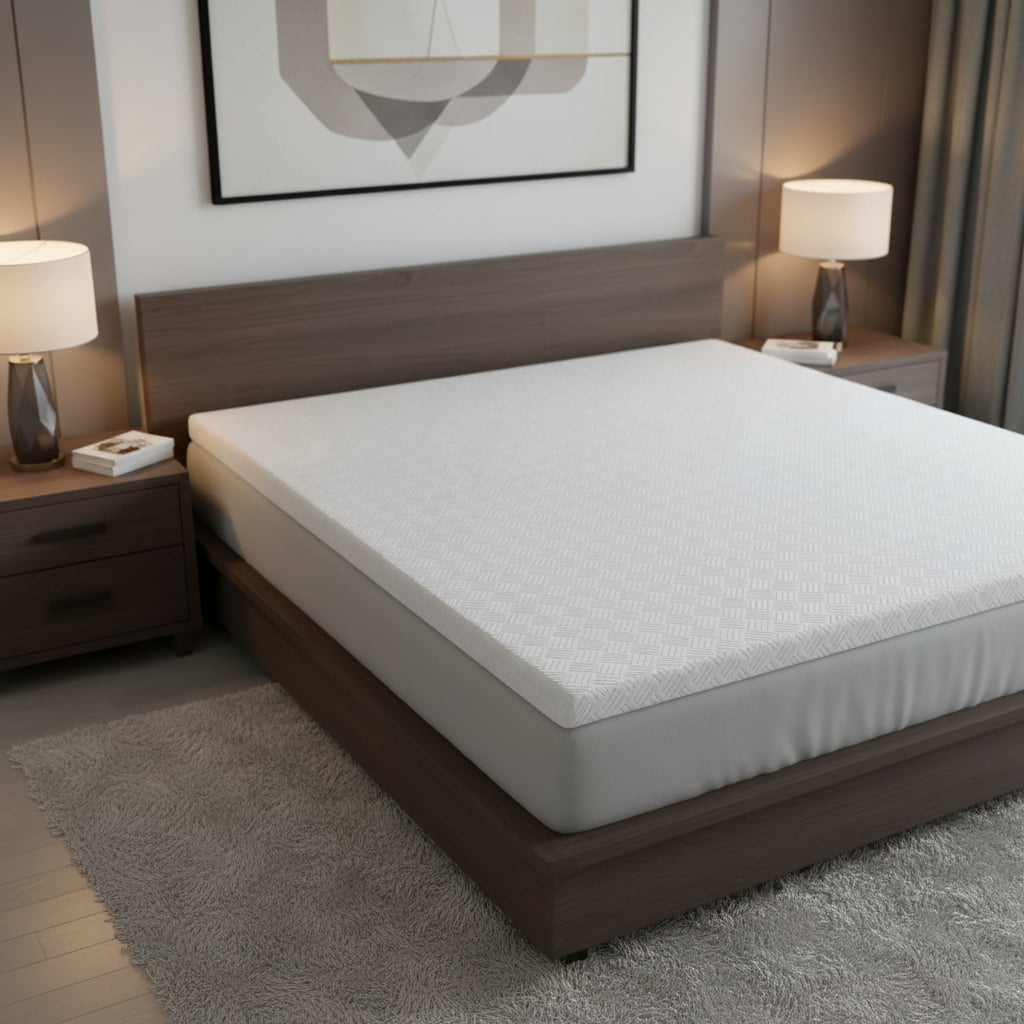 711952 4 in. White Memory Foam Twin Size Mattress Topper
