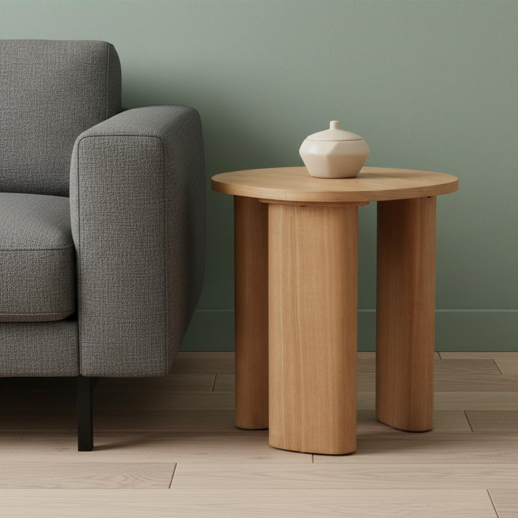 720936 24 in. Natural Wood Oval End Table