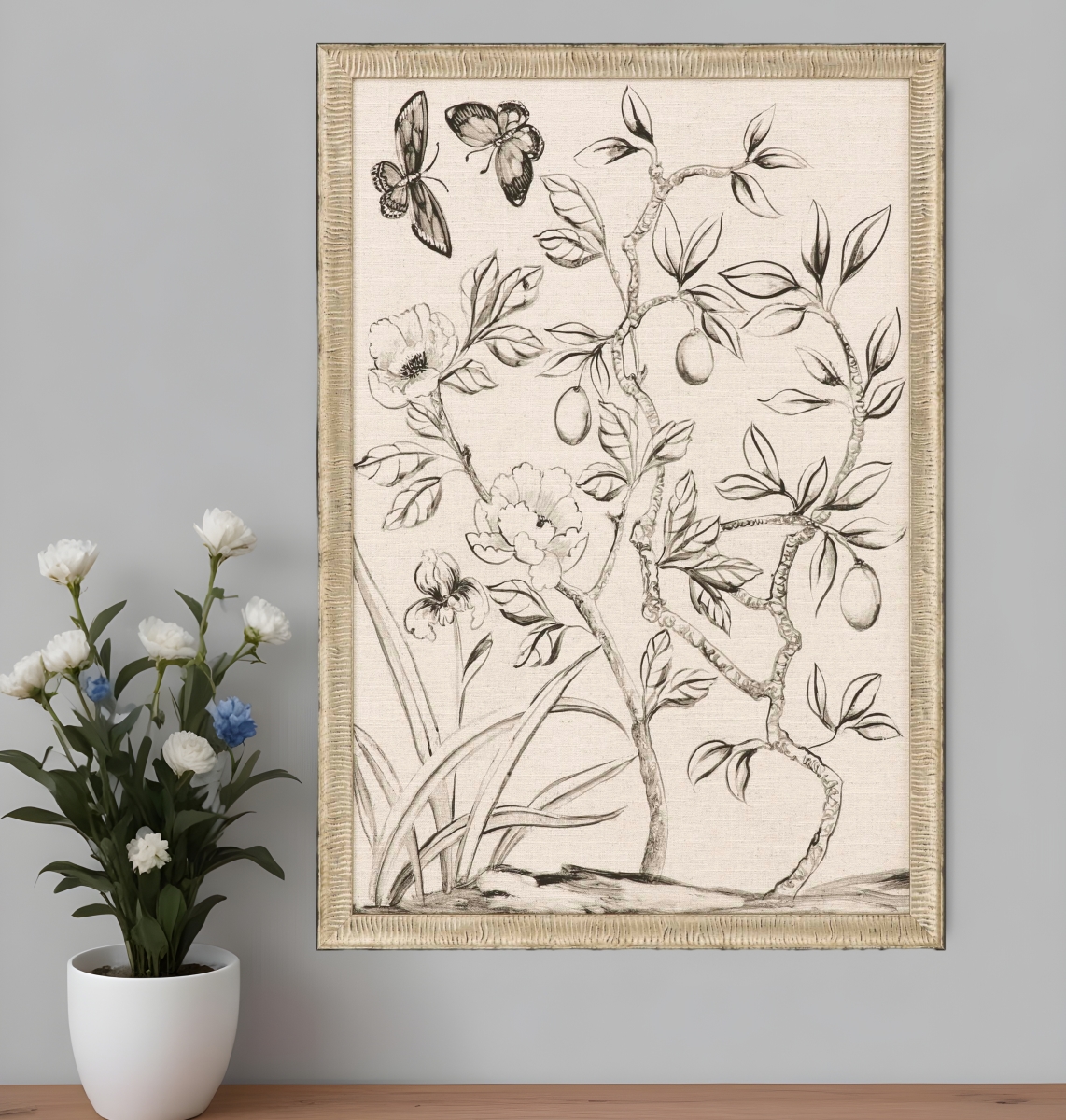 526930 Shimmering Garden I Silver Framed Print Wall Art