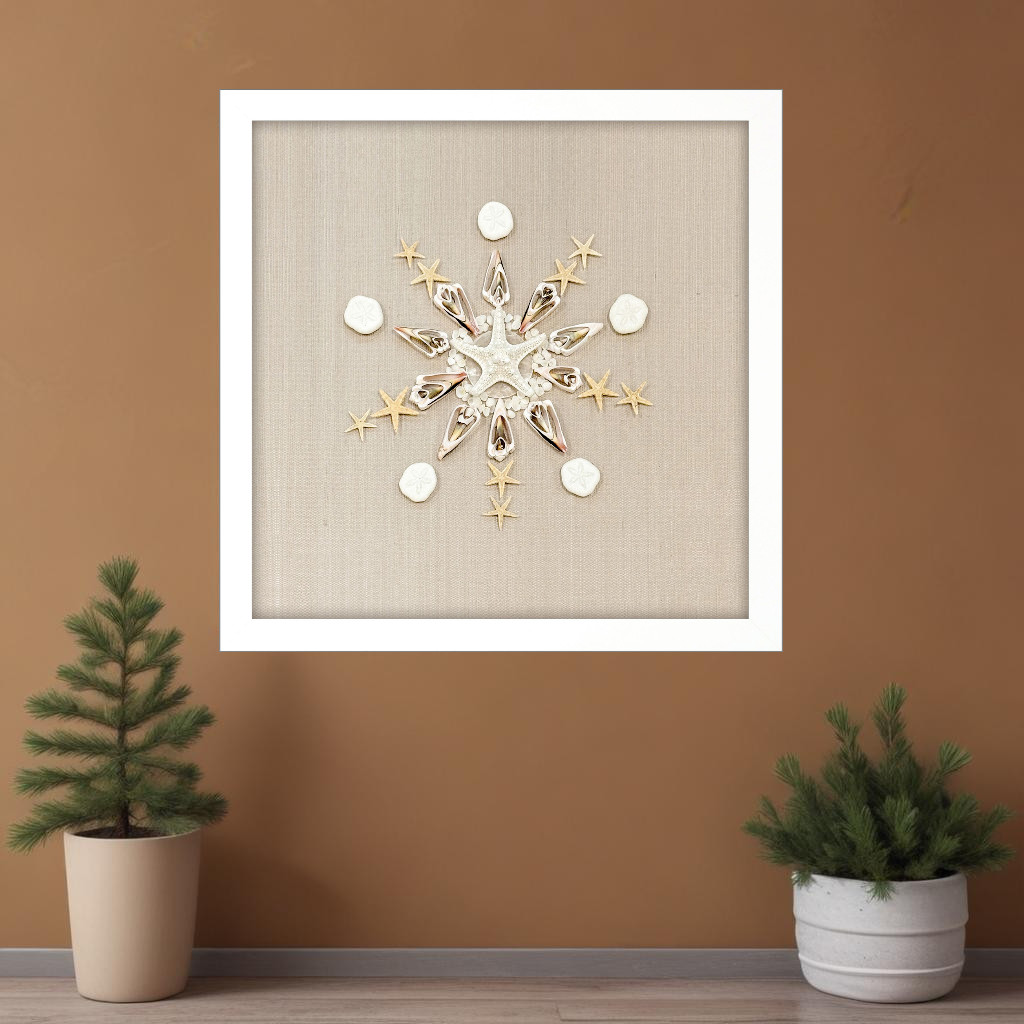 558354 Caparazon Seashells & Coastal Icon White Framed Wall Art
