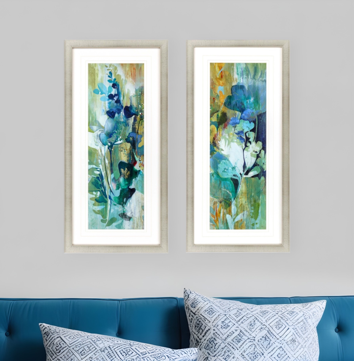 416480 Botanical Illusion Gold Framed Print Wall Art, Set of 2
