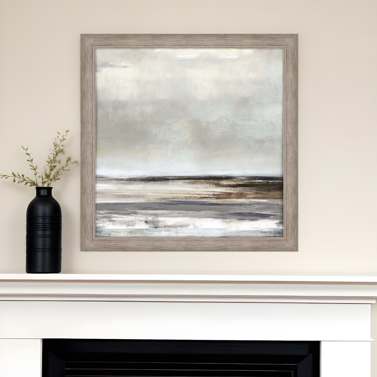 416758 Tywyn Vista Silver Framed Print Wall Art