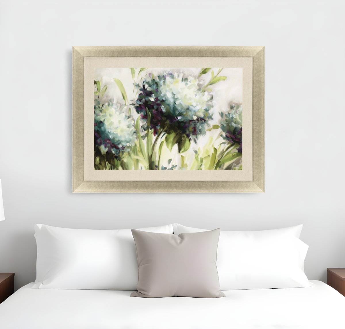 525163 Hydrangea Field Gold Framed Print Wall Art