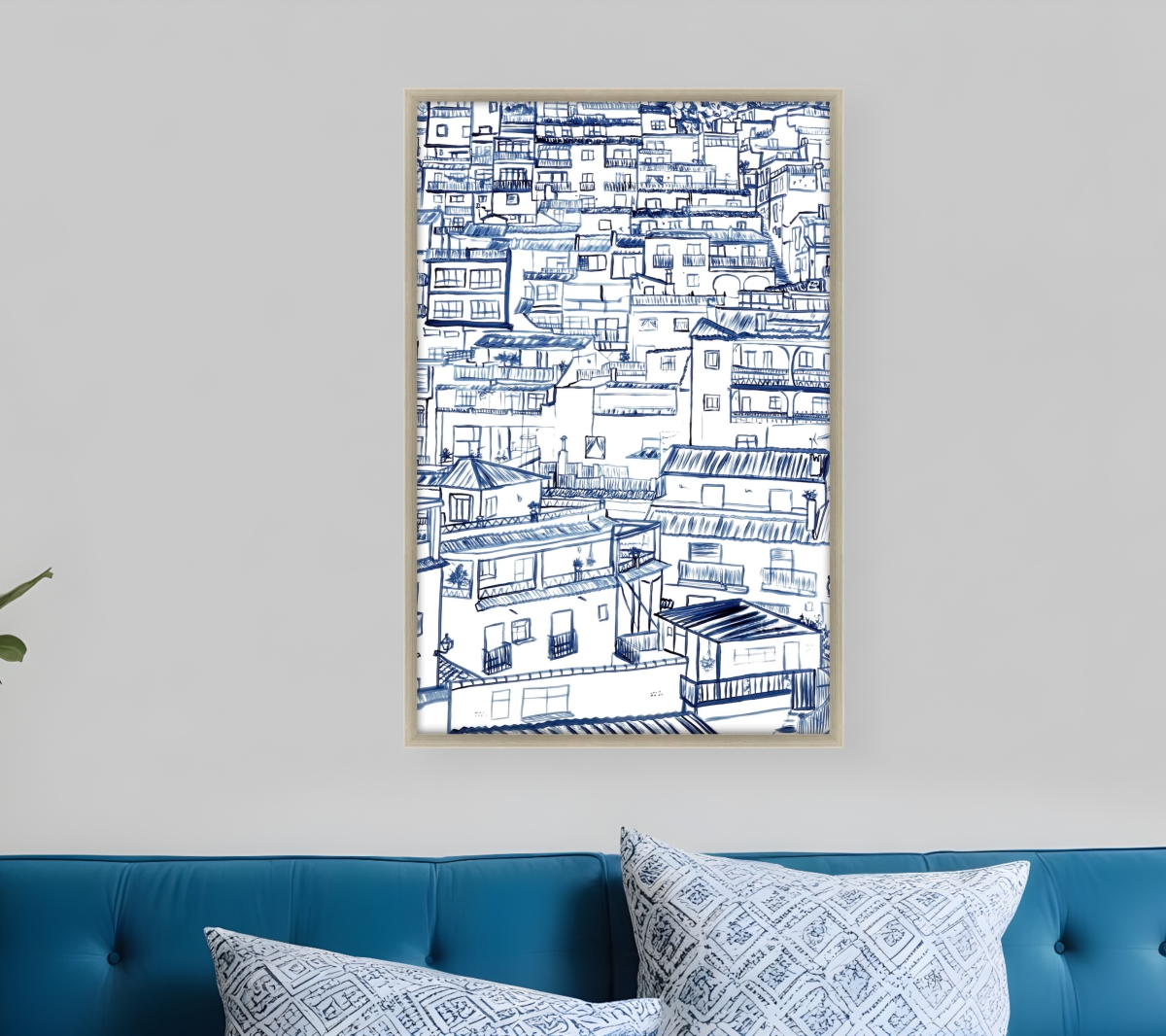 525190 Mijas Silver Framed Print Wall Art