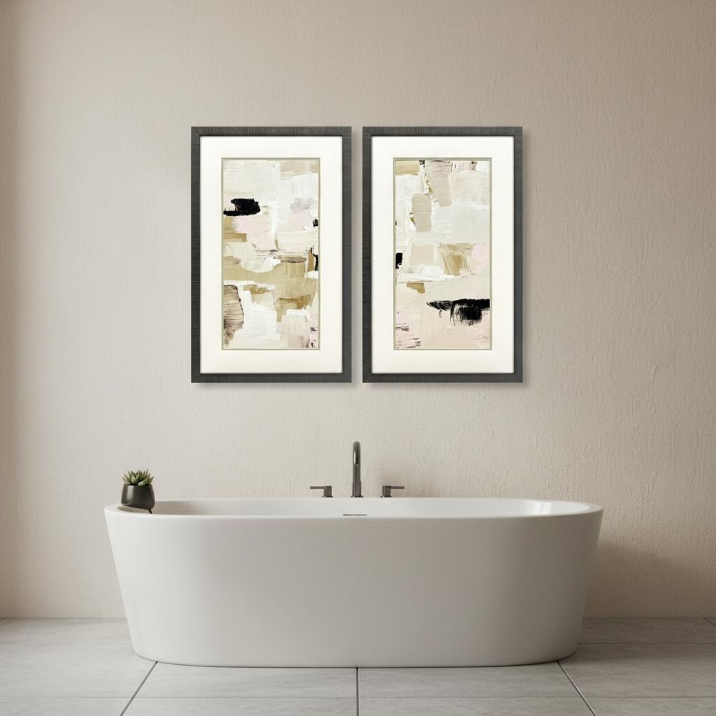 654128 Morning Peace Brown Framed Wall Art, Set of 2