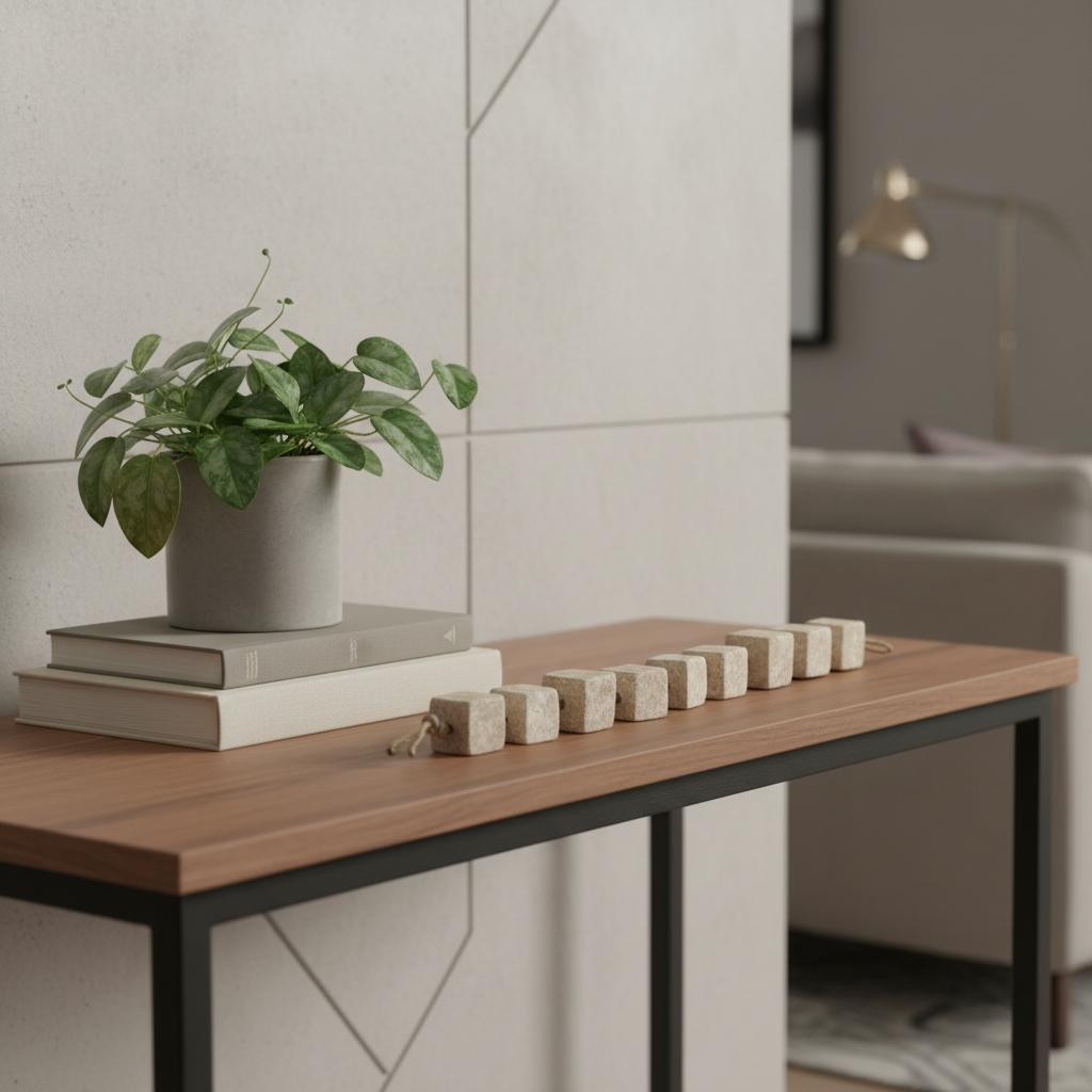 608704 2 in. Beige Paper Cube Tabletop Sculpture