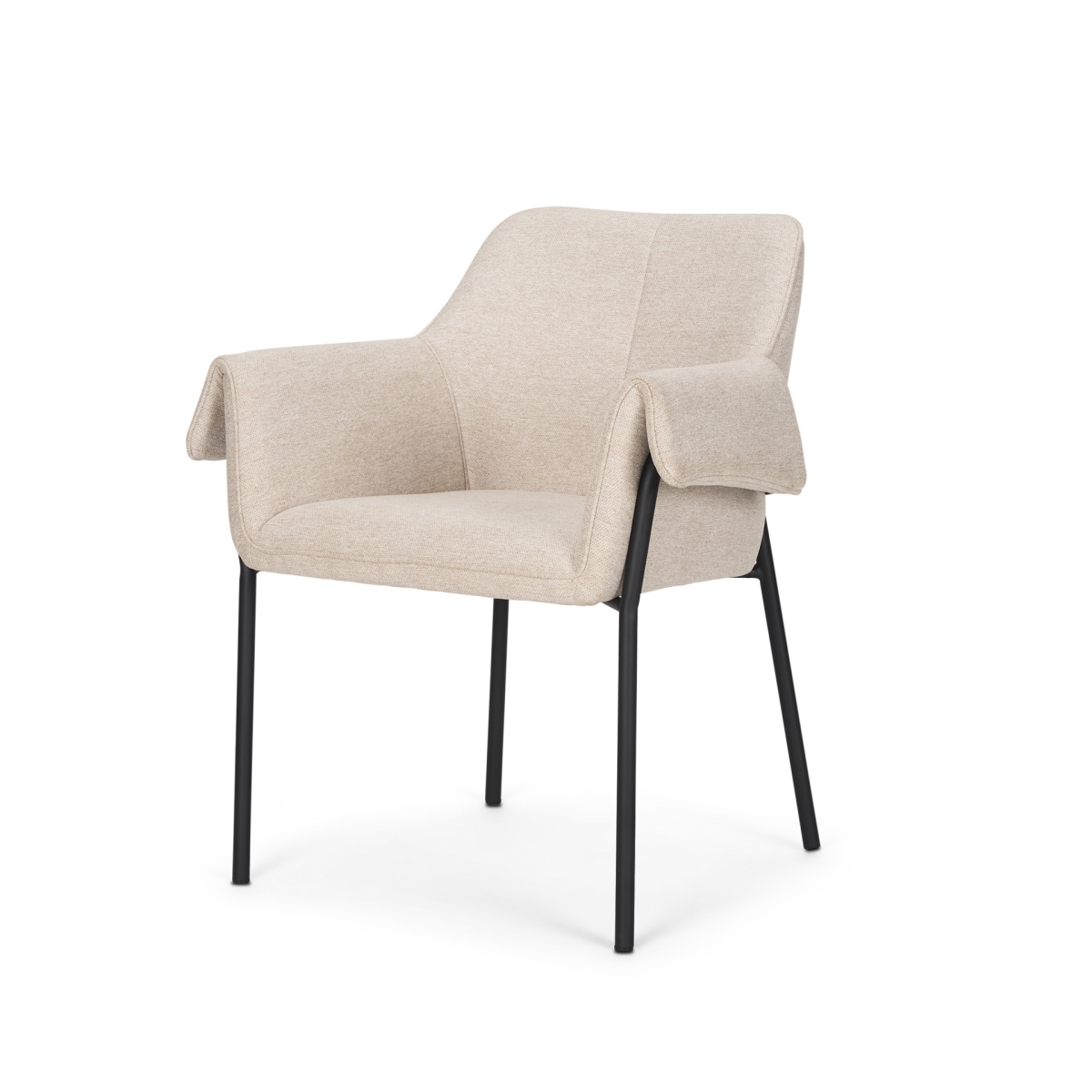 605882 Gray & Black Upholstered Fabric Dining Arm Chair