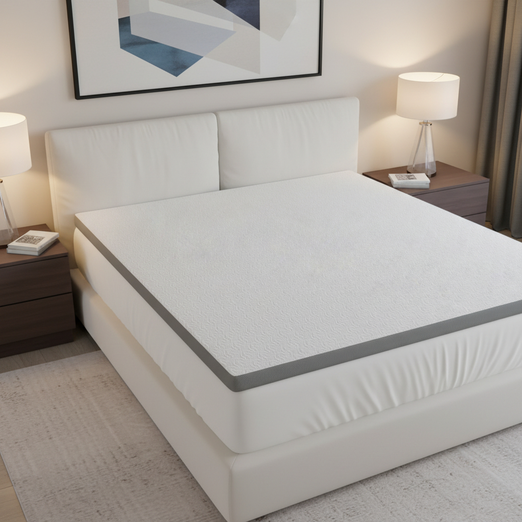 711916 3 in. White Gel Memory Foam Queen Size Mattress Topper