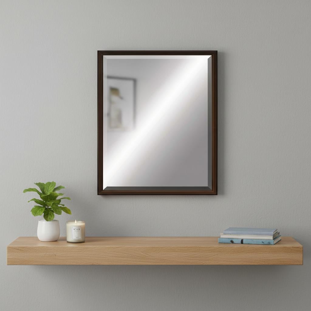 632758 31 in. Bronze Wood Accent Mirror
