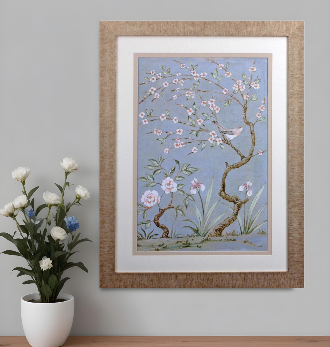 476061 Spring Mural I Brown Framed Wall Art