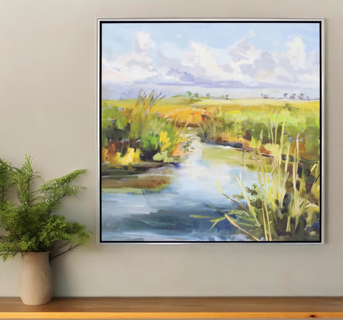 525082 Afternoon Skies Silver Floater Frame Print Wall Art