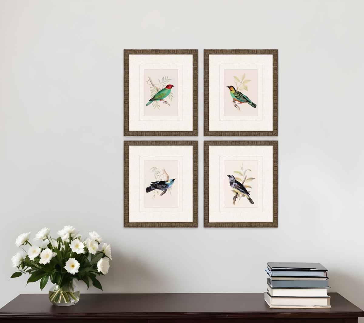 526914 On Perch II Gold Framed Print Wall Art, Set of 4