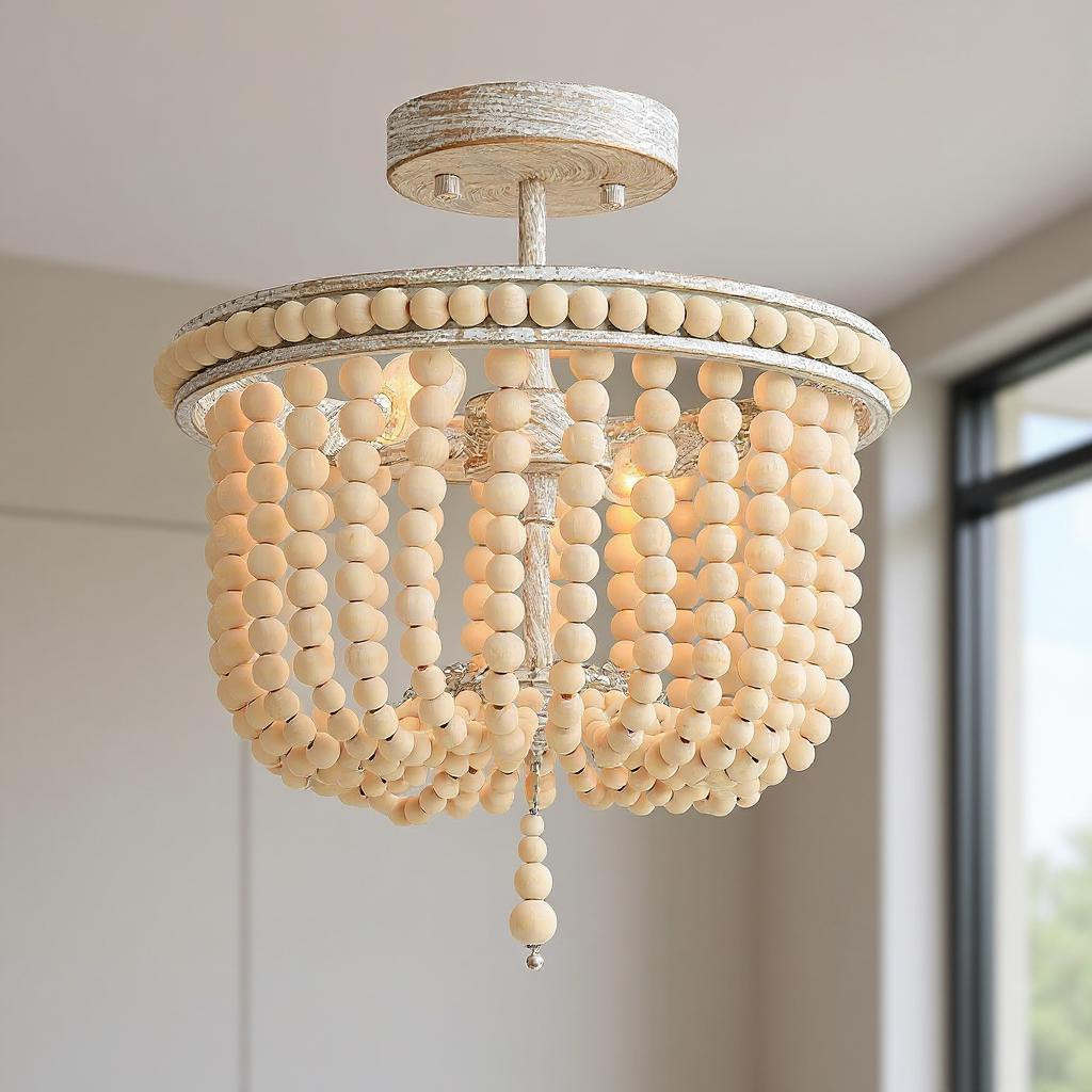 484004 Gold & White Unique Statement Two Light Metal Dimmable Flush Chandelier