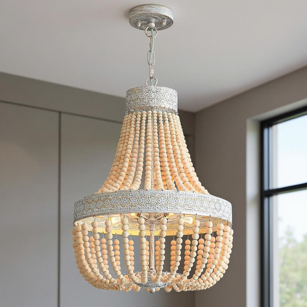 483944 Gold & White Candle Style Five Light Metal Dimmable Chandelier