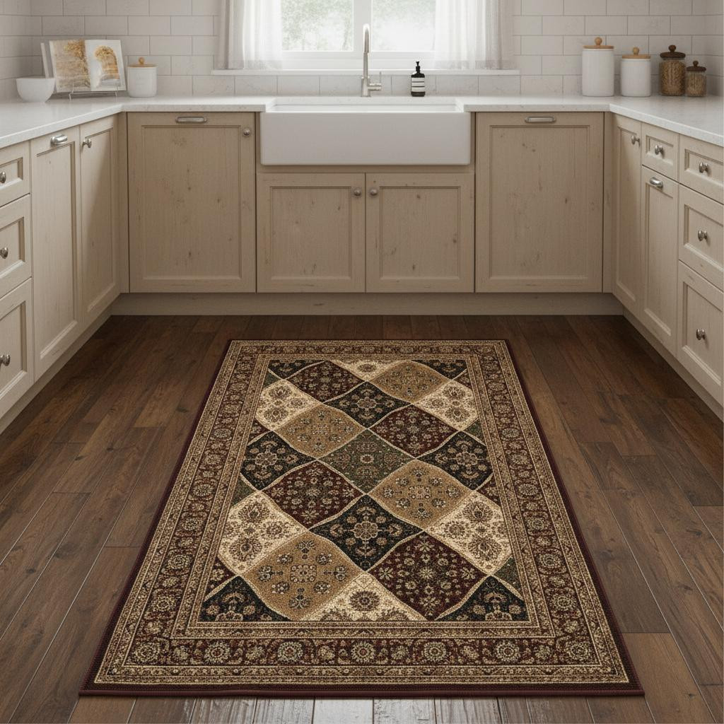 609726 9 ft. Red & Black Moroccan Runner Rug