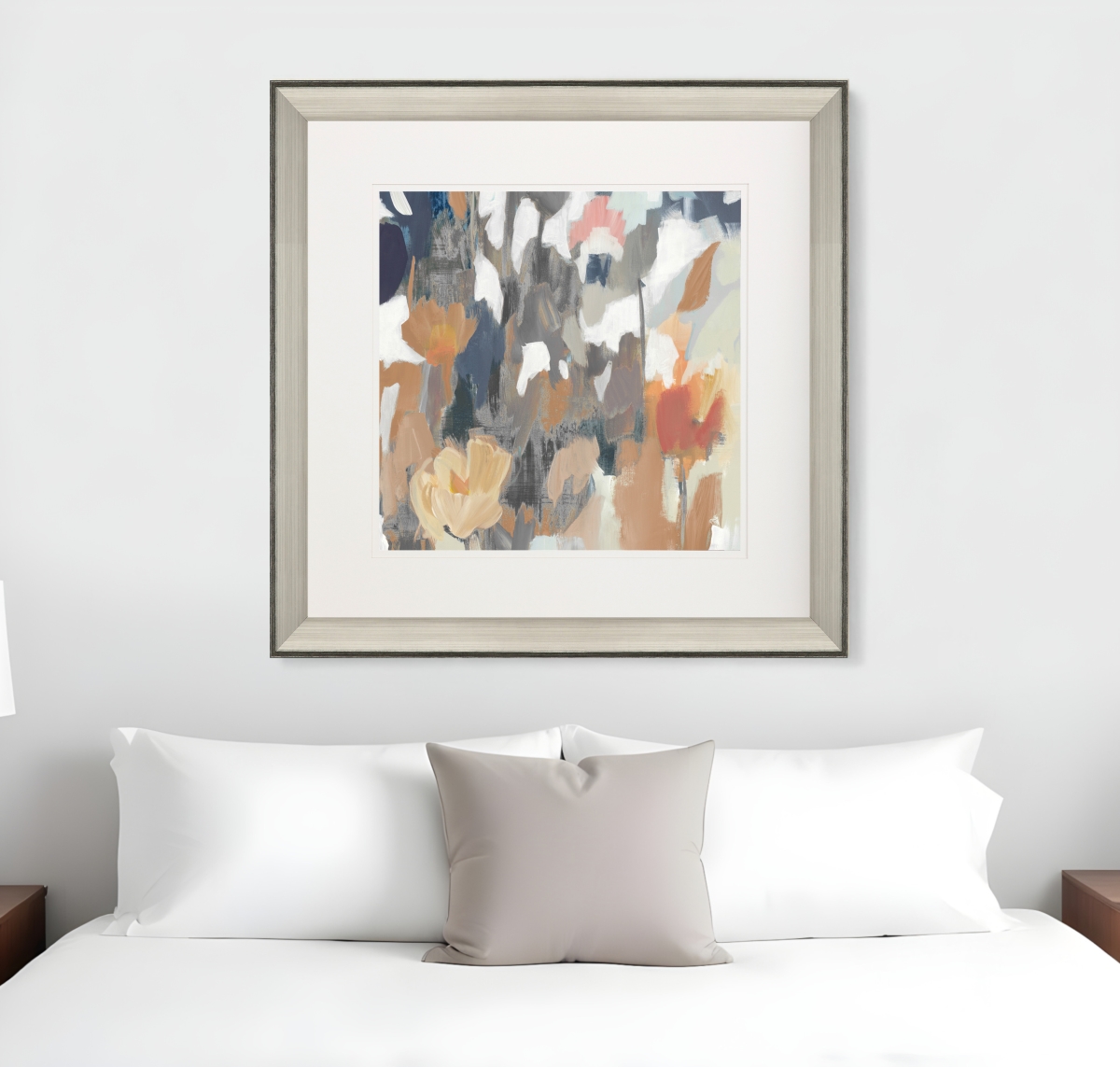 525897 Corner Flower Stand II Silver Framed Print Wall Art