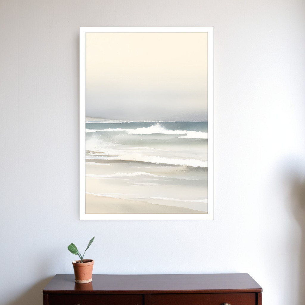 558204 Ocean Breeze White Framed Wall Art
