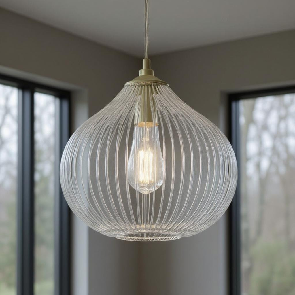 484613 Silver Kitchen Island Metal Dimmable Chandelier with Clear Shades