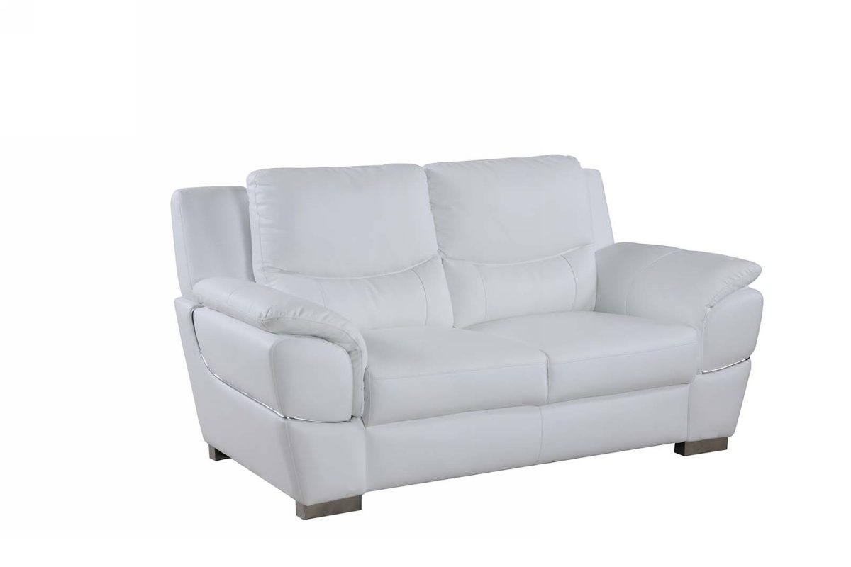 Chic Leather Loveseat White - 37 in.