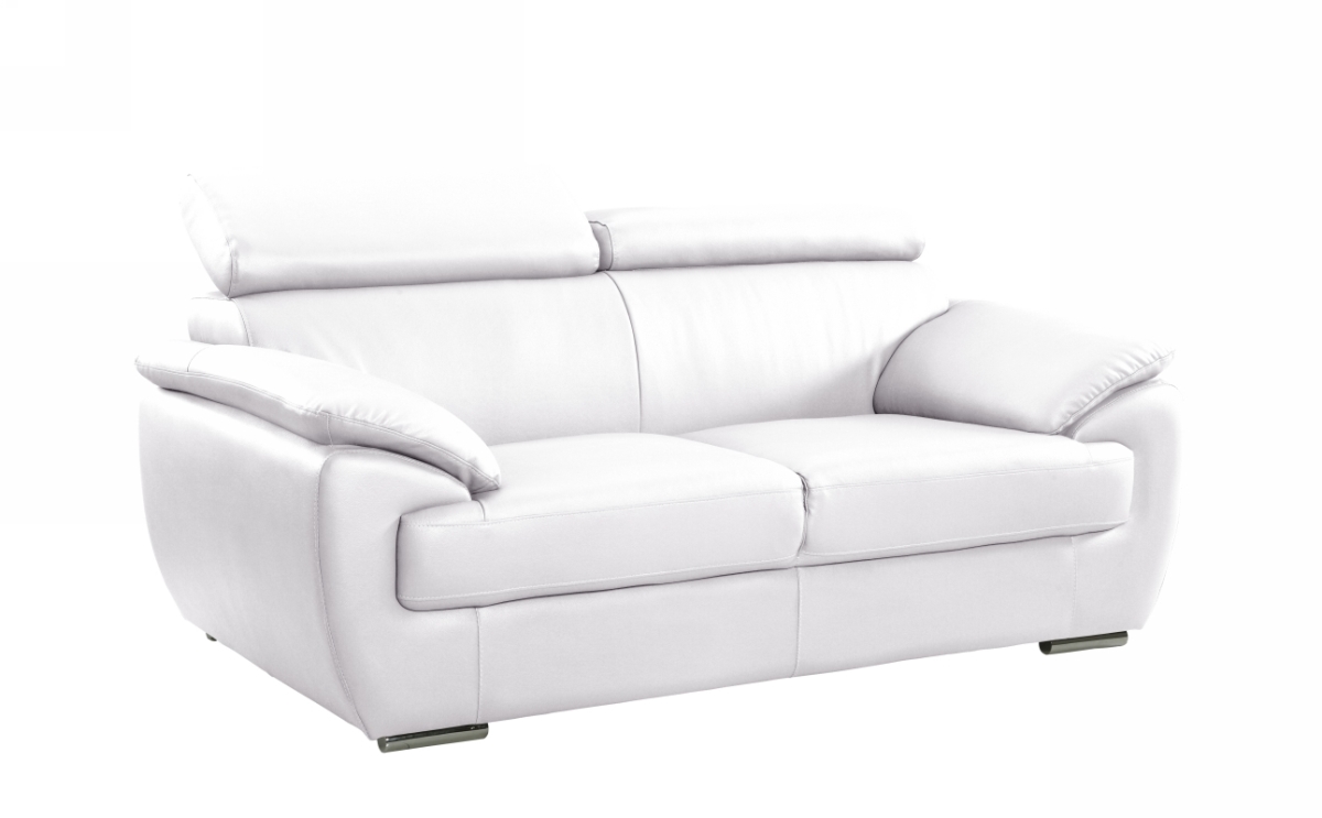 Captivating Leather Loveseat, White - 32-38 in.