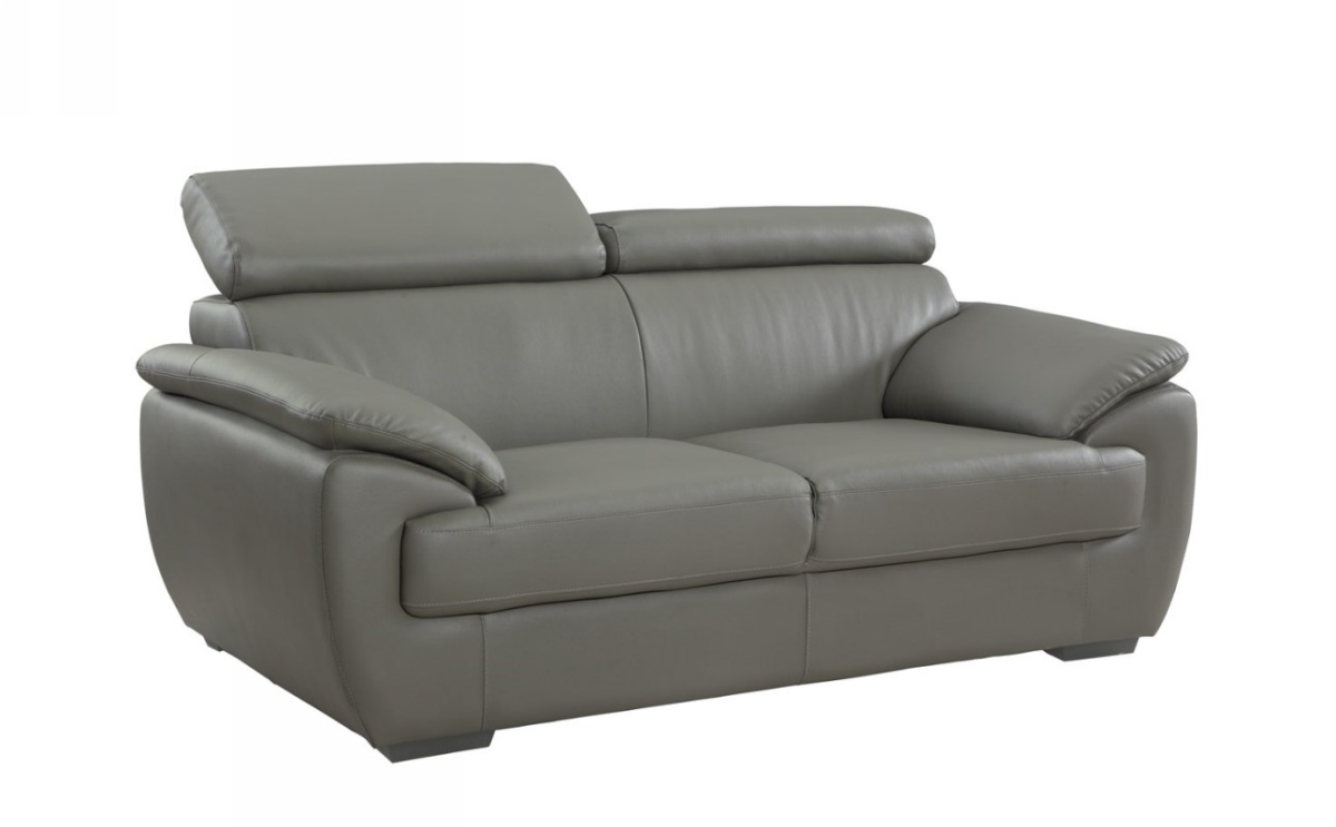 Captivating Leather Loveseat, Gray - 32-38 in.