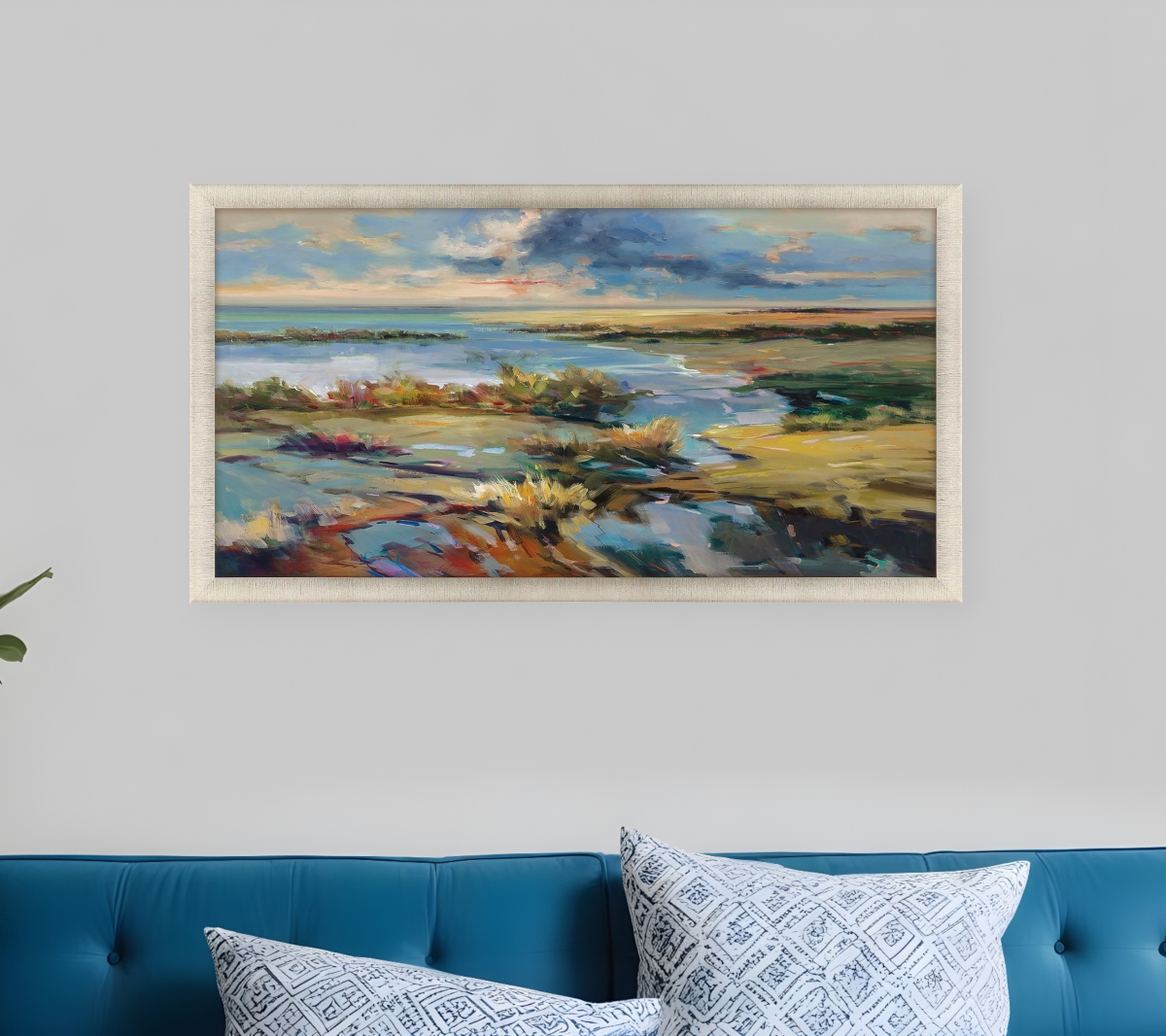 525619 Marsh Light Gold Framed Print Wall Art
