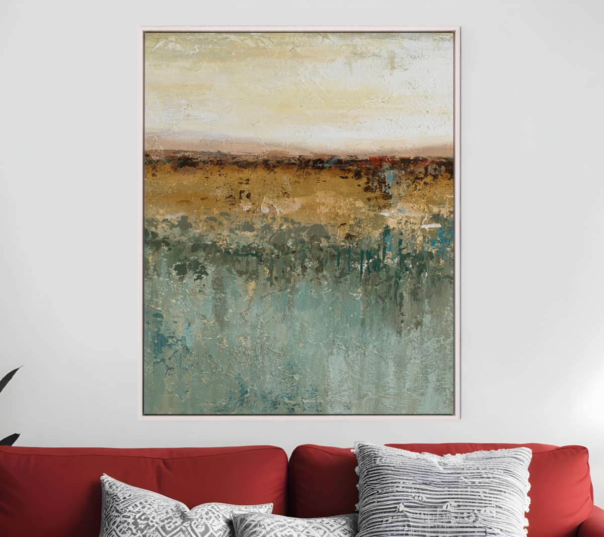525940 Antique Contemporary White Floater Frame Print Wall Art