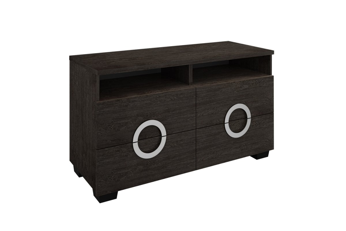 Refined High Gloss TV Entertainment Unit, Grey - 27 in.