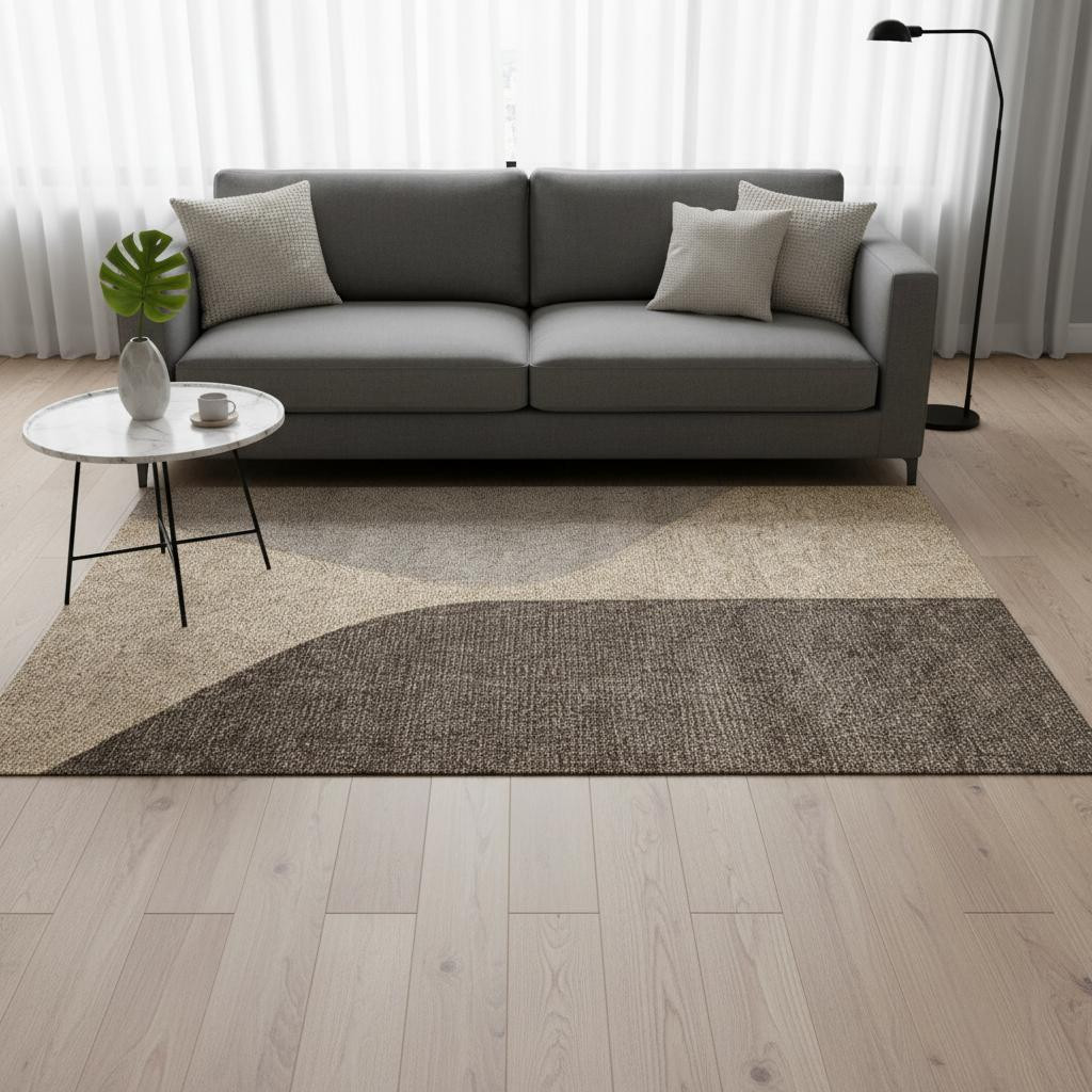 660288 5 x 8 ft. Geometric Rectangle Area Rug, Beige, Gray & Brown