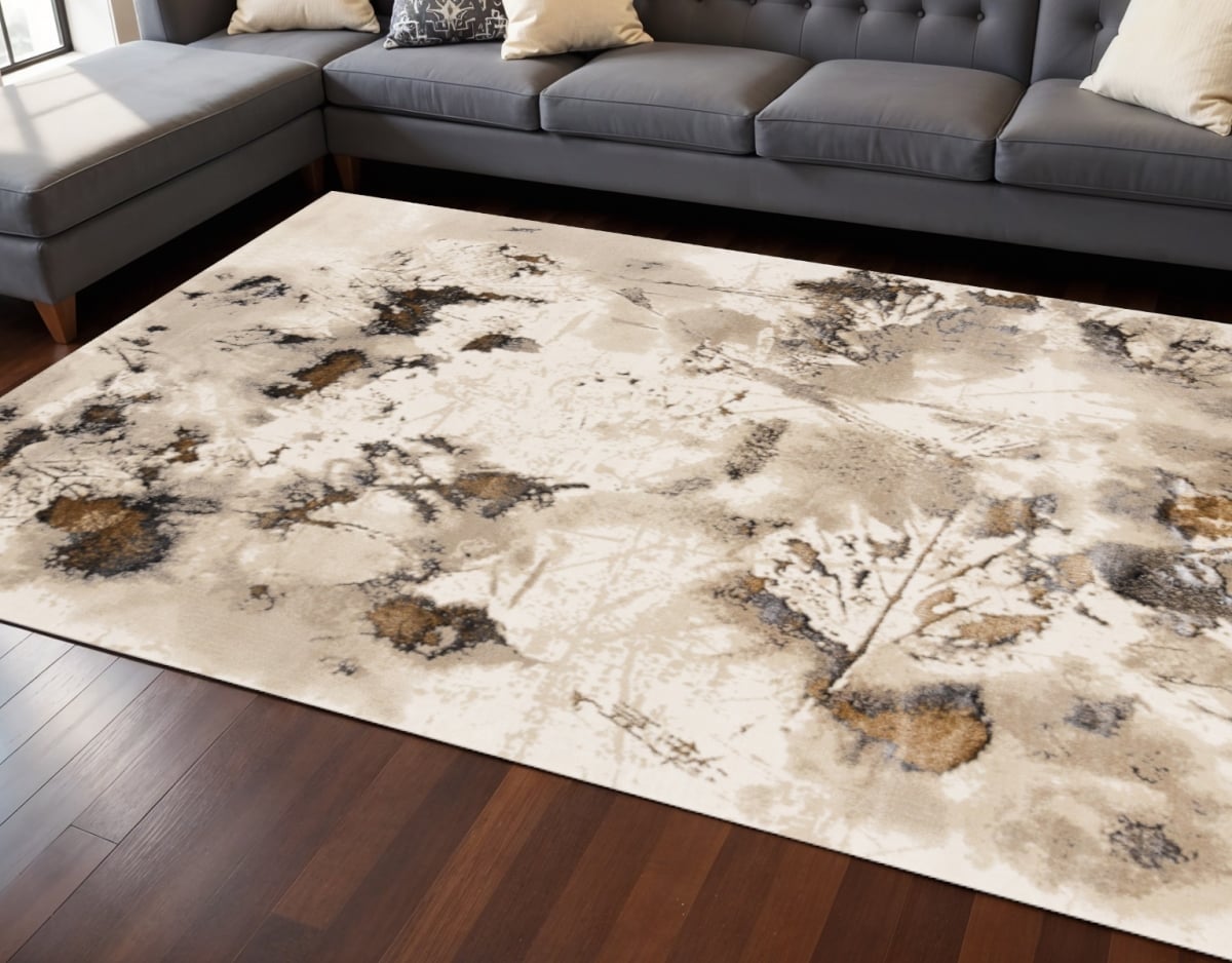 660073 8 x 11 ft. Taupe & Brown Abstract Rectangle Area Rug