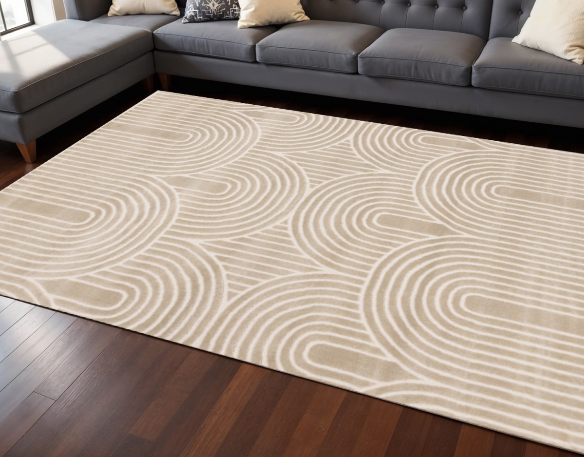 660222 8 x 11 ft. Beige & Cream Geometric Rectangle Area Rug