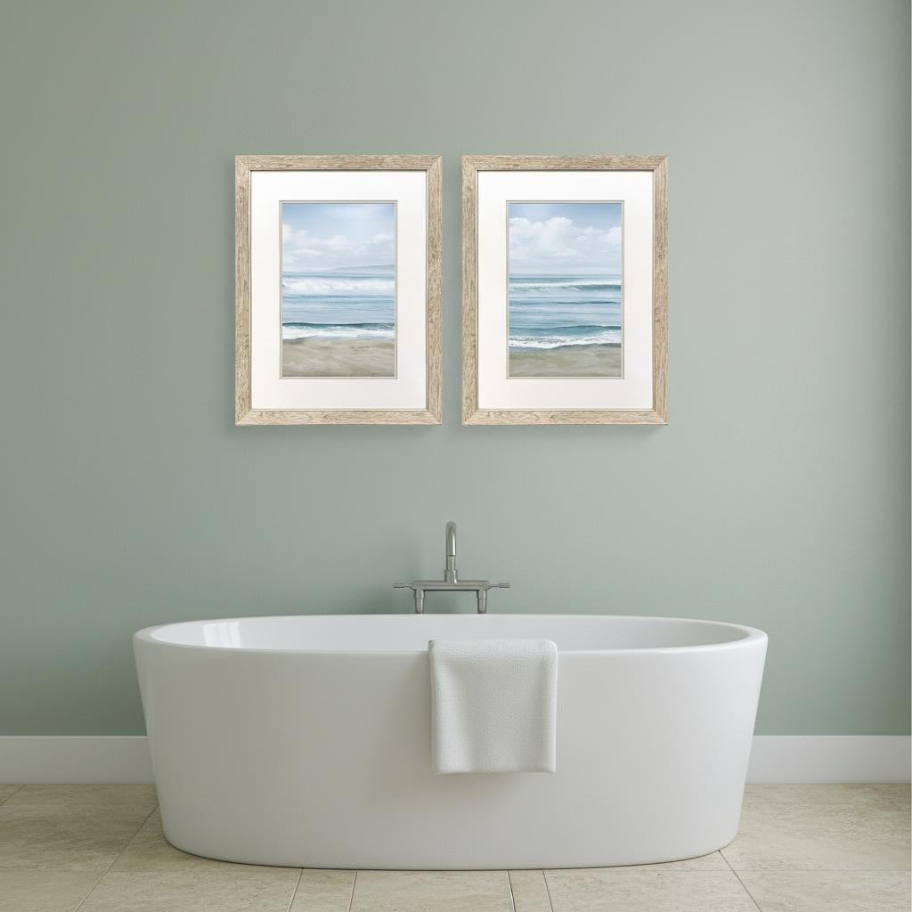 653907 Timeless Waves Brown Framed Wall Art, Set of 2