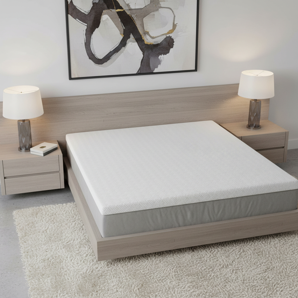 711954 4 in. White Memory Foam Full Size Double Mattress Topper