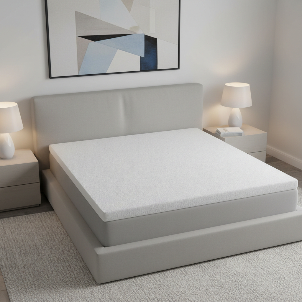 711940 2 in. White Gel Memory Foam Twin Size Mattress Topper