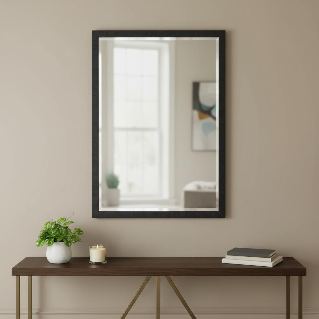 632809 31 in. Black Framed Accent Mirror