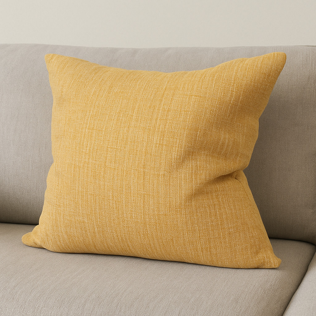 608217 22 in. Mustard Linen Throw Pillow Cover with Texture