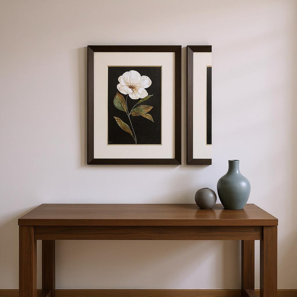 649321 Botanical on Black Brown Framed Wall Art, Set of 2