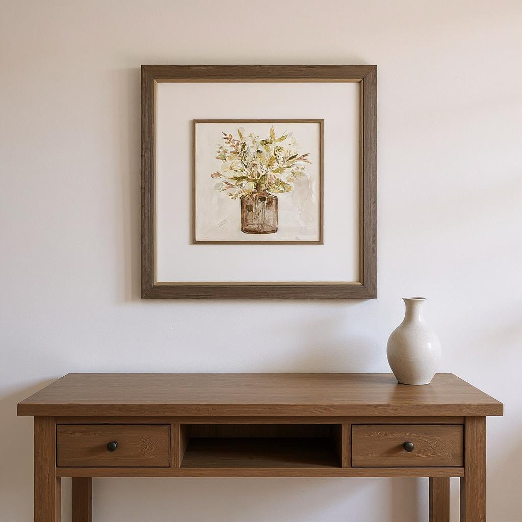 649147 Earthy Garden Silver Framed Wall Art, Set of 2