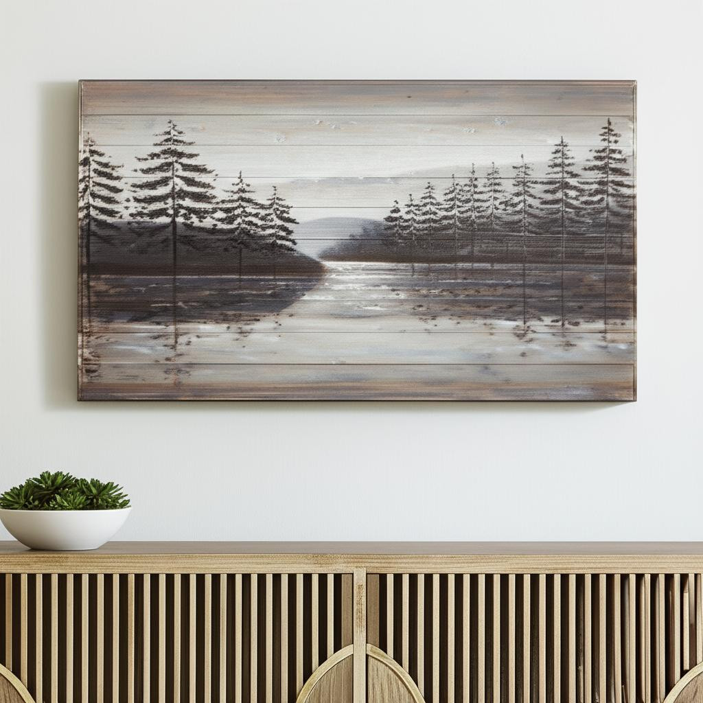 608844 Sunset Narrows Hand Painted Distressed Unframed Wall Art