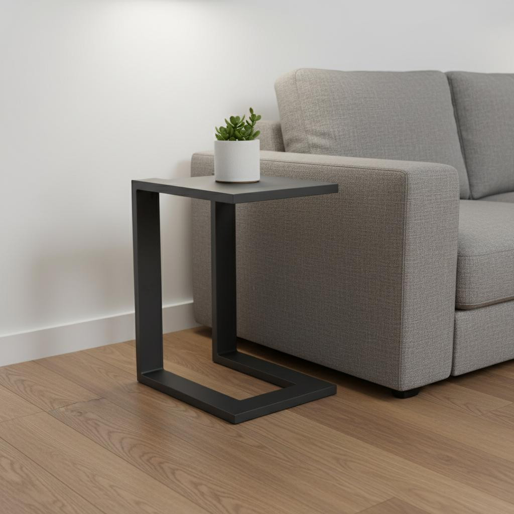 668541 18 in. Black Aluminum Outdoor Side Table
