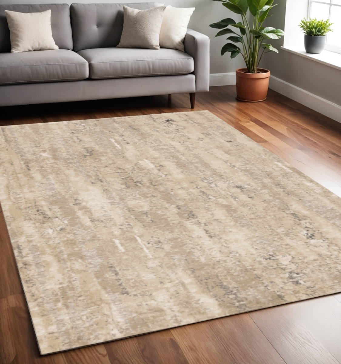 660261 5 x 8 ft. Rectangle Area Rug, Beige & Black