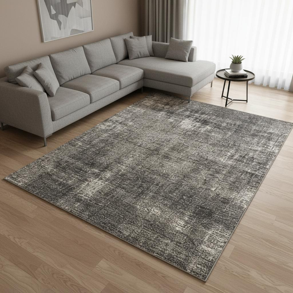 661304 8 x 11 ft. Gray & Off White Abstract Rectangle Area Rug