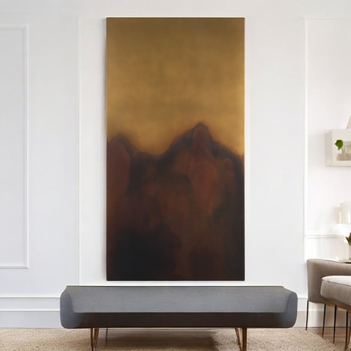 608840 Rios Gold & Red Unframed Wall Art