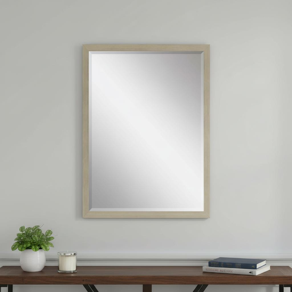 632755 39 in. Silver Solid Wood Framed Accent Mirror