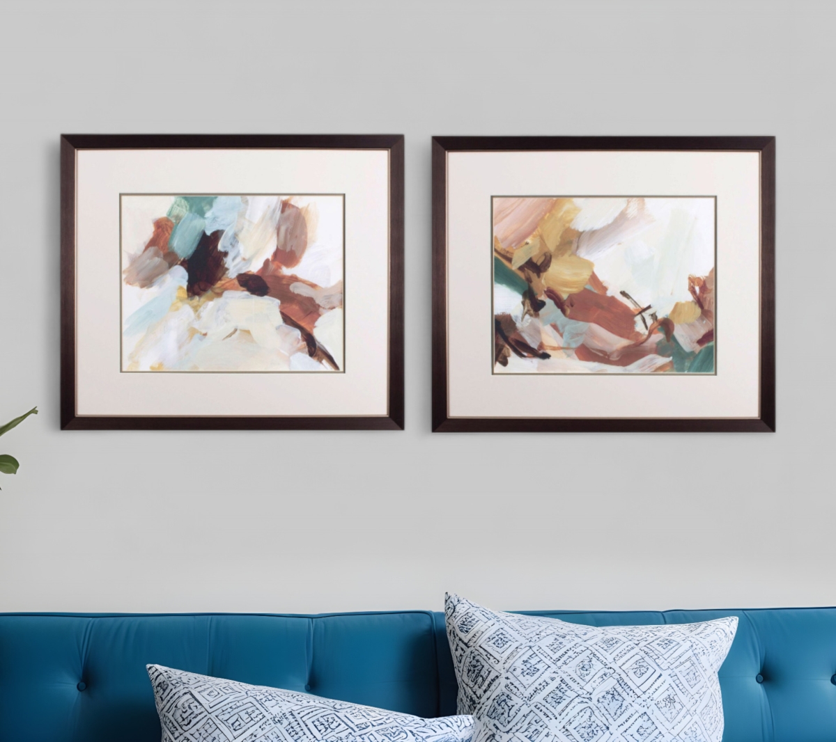 521452 Earth Abstract Brown Framed Wall Art, Set of 2