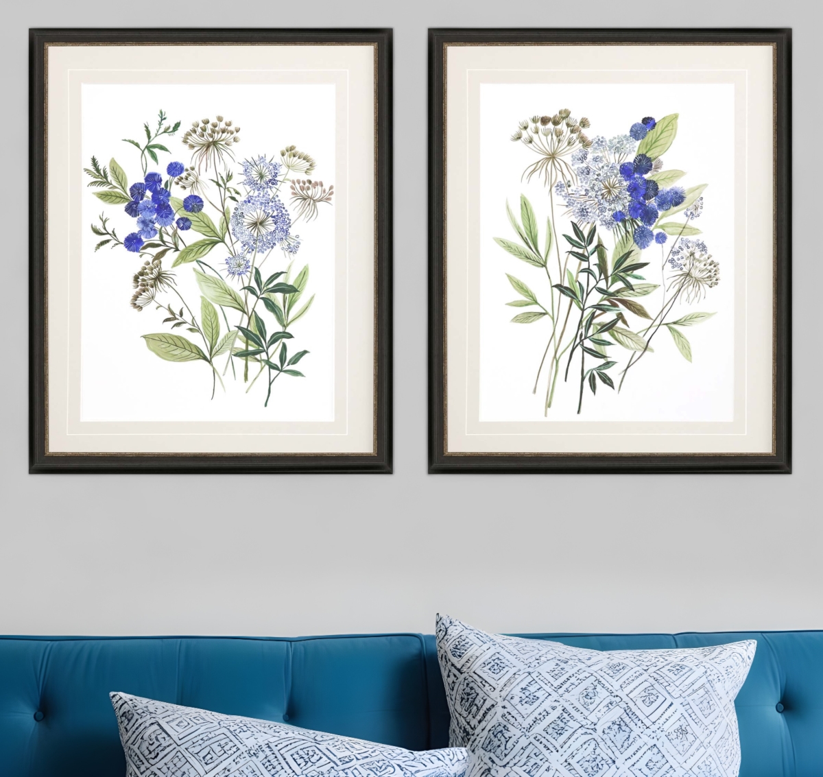 525799 Botana Black Framed Print Wall Art, Set of 2