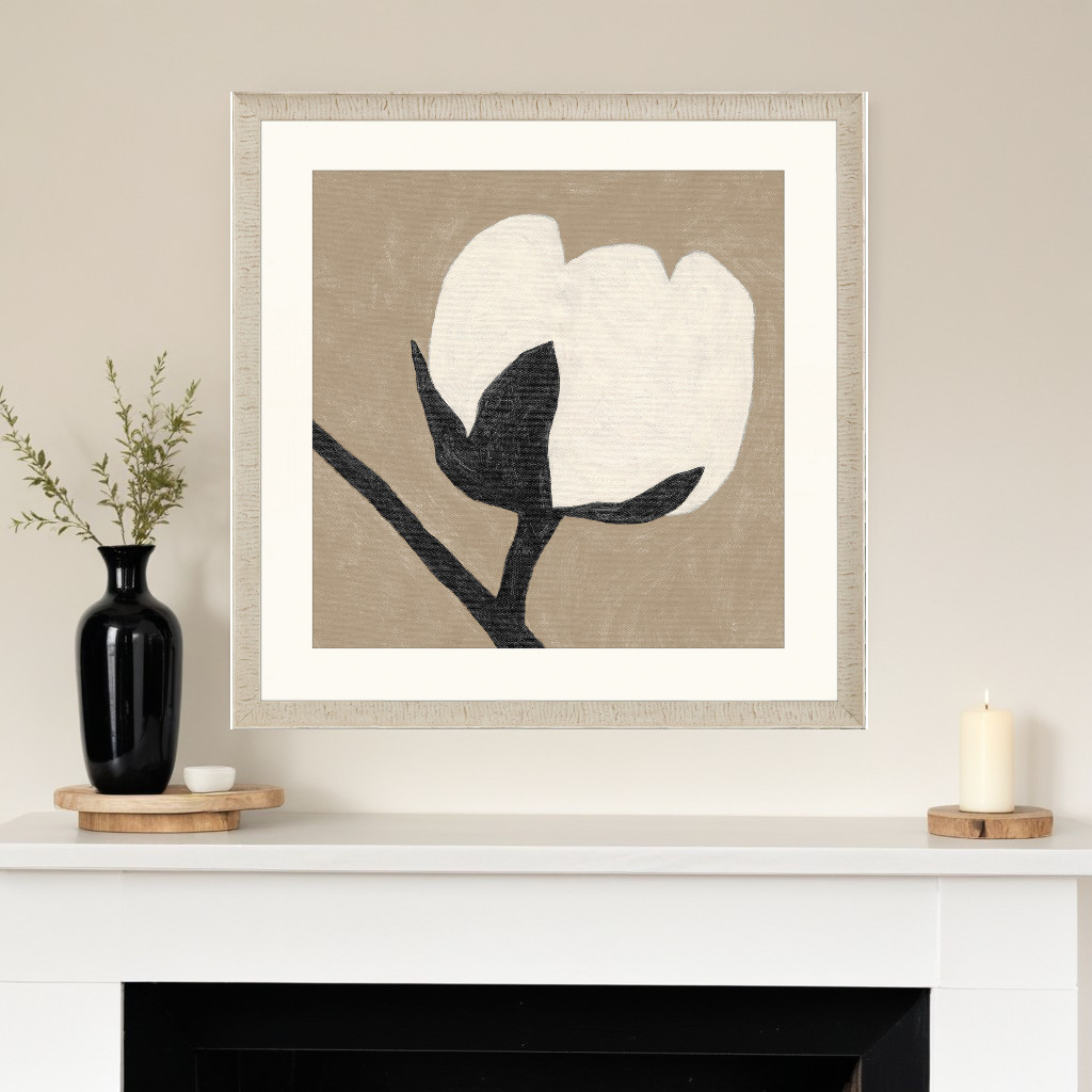 525987 Delicate Sketch Solo White Framed Print Wall Art