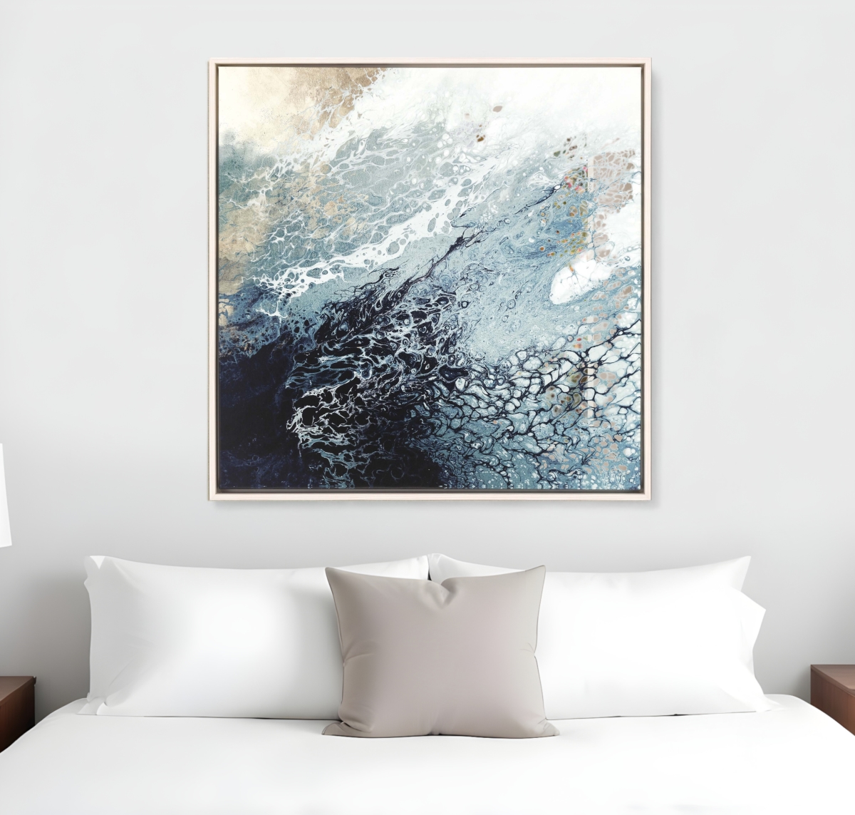 416752 Aveta Canvas Ready to Hang White Floater Frame Print Wall Art